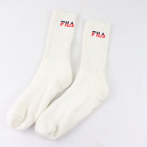 Vintage 90s Fila Mens Large 9-14 Crew Socks White - Picture 4 of 5
